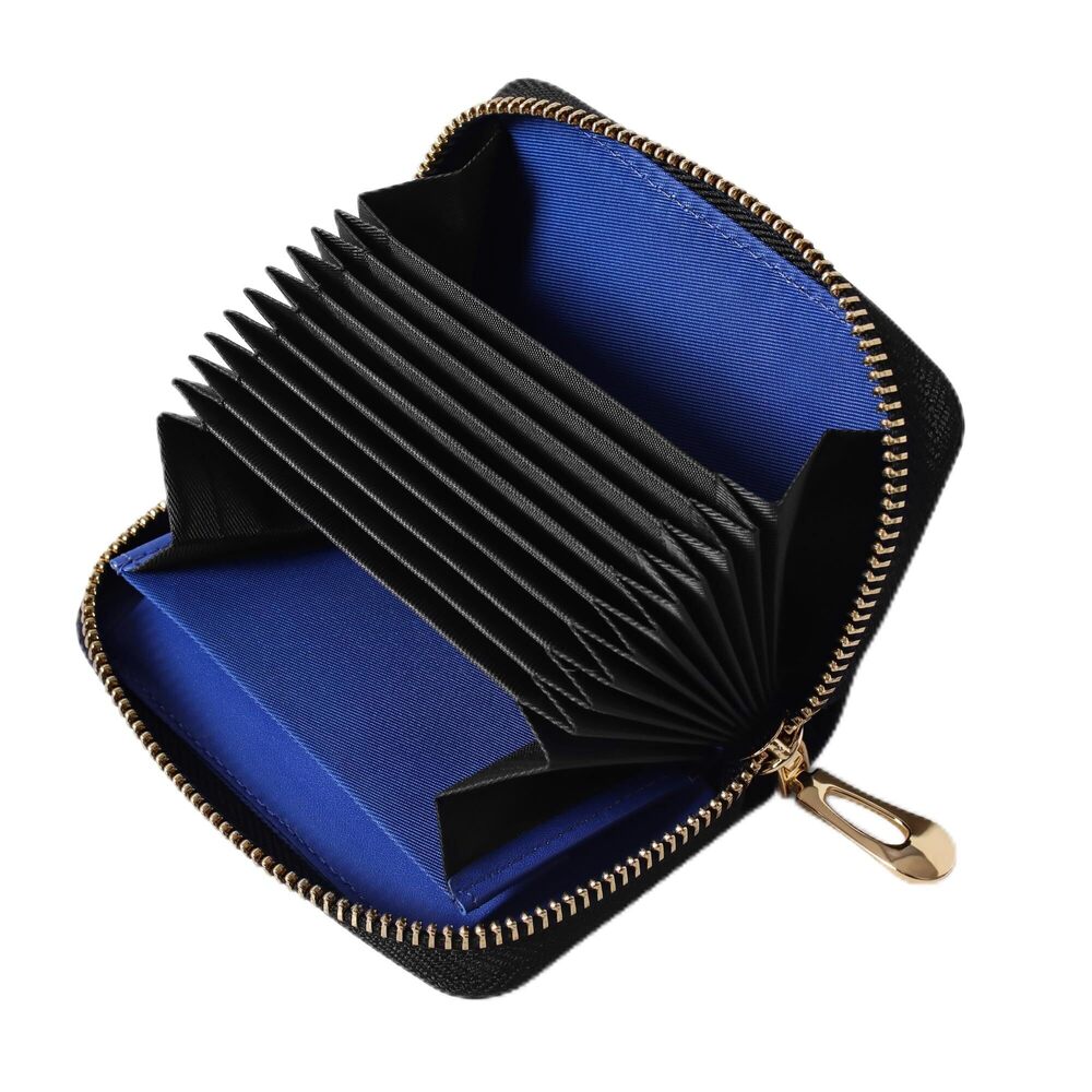 1925 Small Leather Card Case Wallet and with Zipper, Slim Credit Card